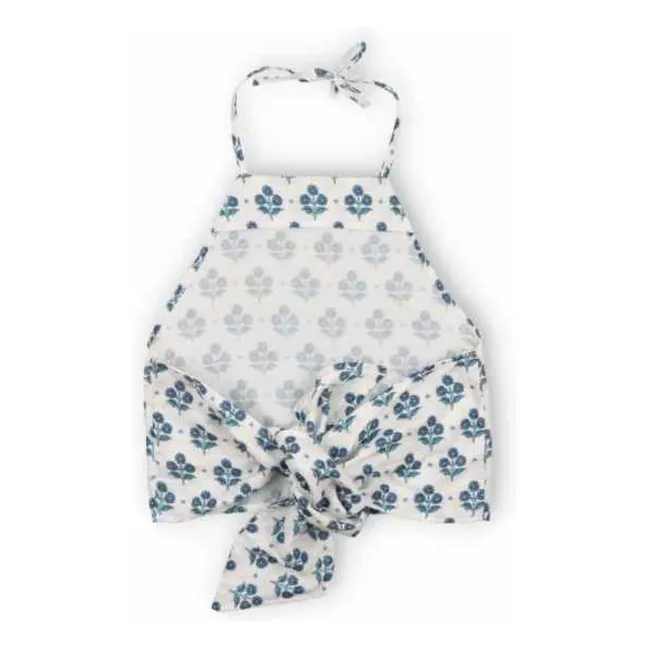 Top Dos Nu Fleurs Eleni Coton Bio  | Blanc