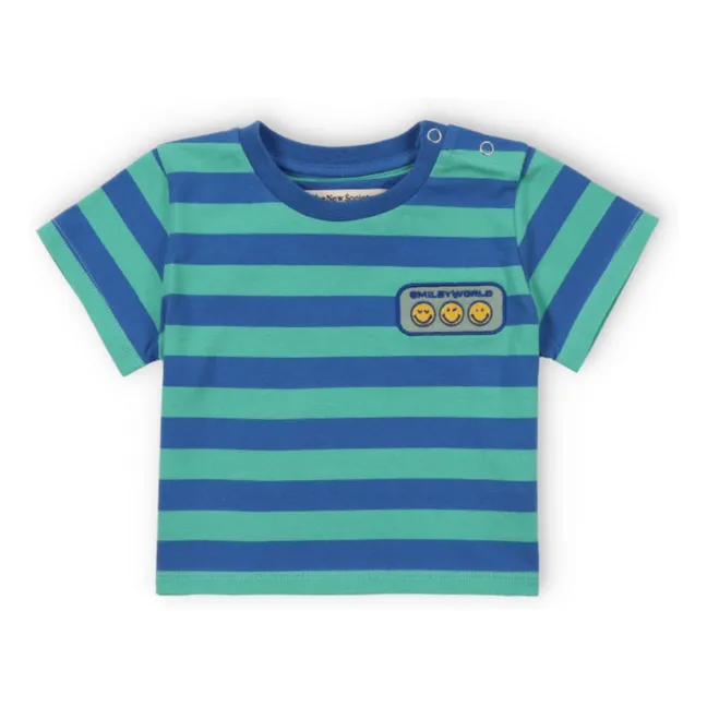 T-shirt Rayures Smiley | Bleu