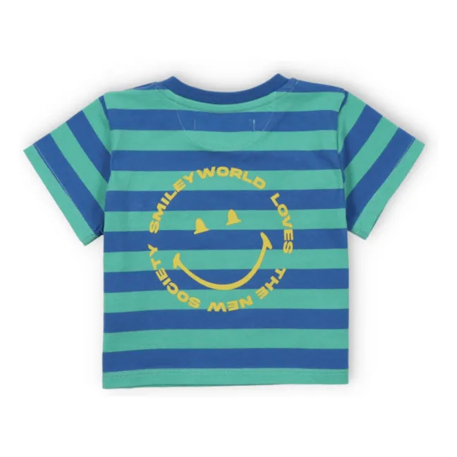 T-shirt Rayures Smiley | Bleu