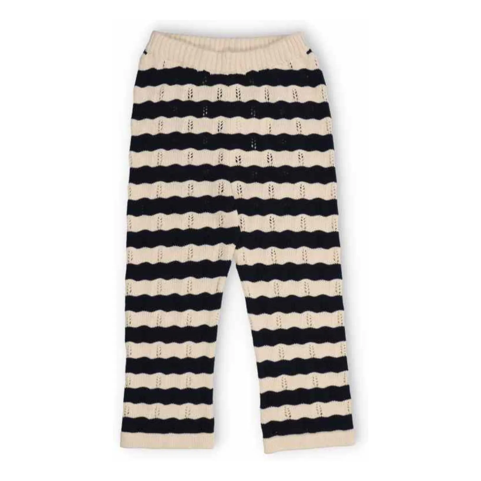 The New Society Navy Blue Organic Cotton Stripe Knit Pants