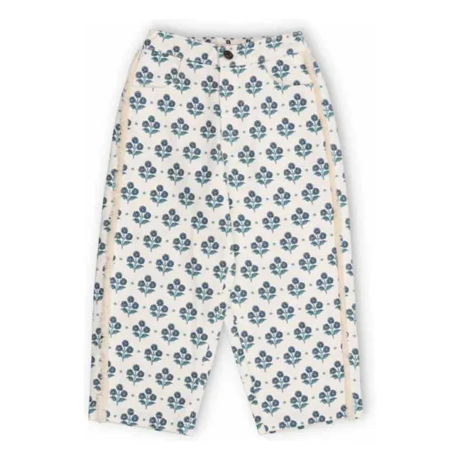 Pantalon Fleurs Leros | Blanc