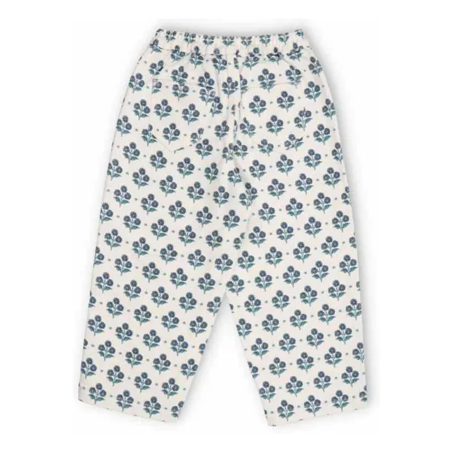 Pantalon Fleurs Leros | Blanc