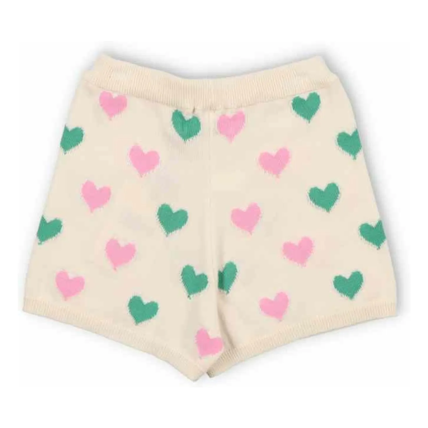 The New Society Ecru Organic Cotton Oia Hearts Shorts