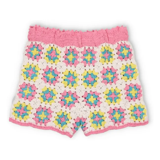 Pantaloncini all'uncinetto con fiori Nikaia | Ecru