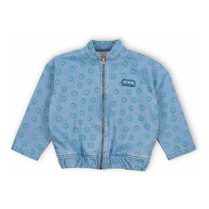 Smiley Denim Bomber  | Denim blue- Product image n°0
