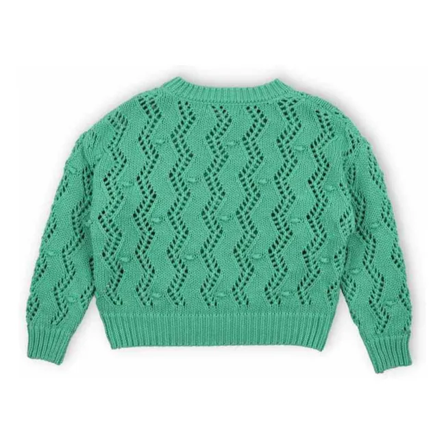 Pull Ajouré Sifnos Coton Bio | Bleu turquoise