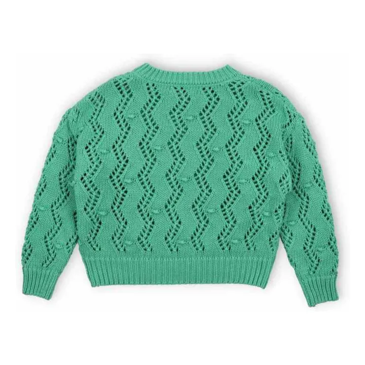 Jersey calado Sifnos Algodón orgánico | Azul Turquesa- Imagen del producto n°2