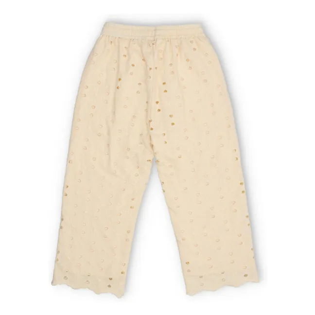 Creta English Embroidery Pants | Beige