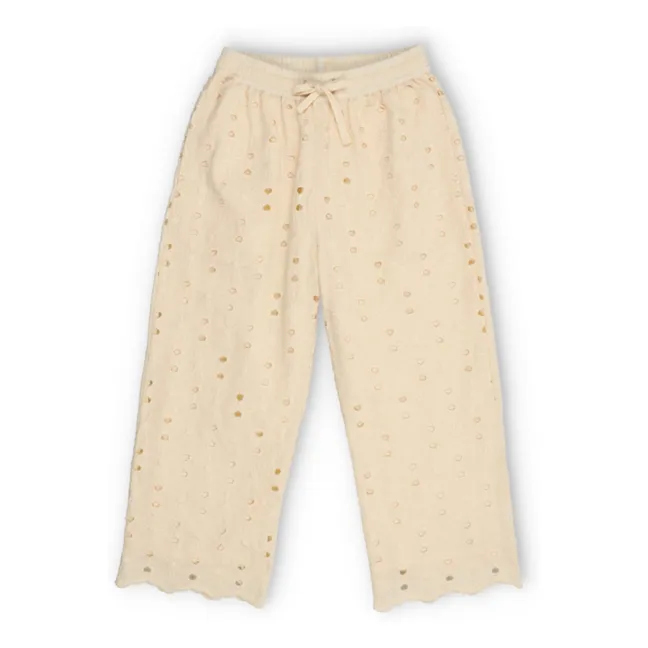 Creta English Embroidery Pants | Beige