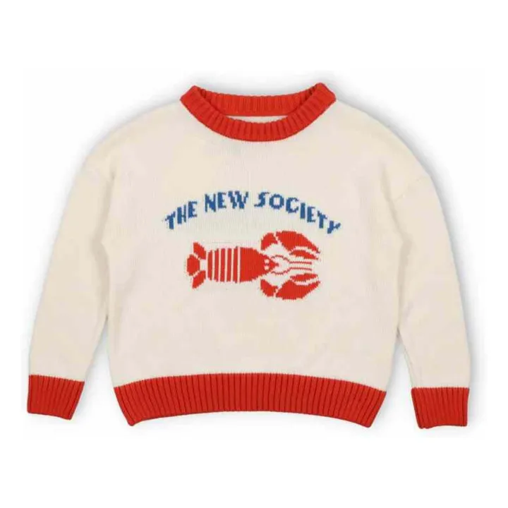 Cristel Organic Cotton Lobster Sweater  | Ecru- Product image n°0