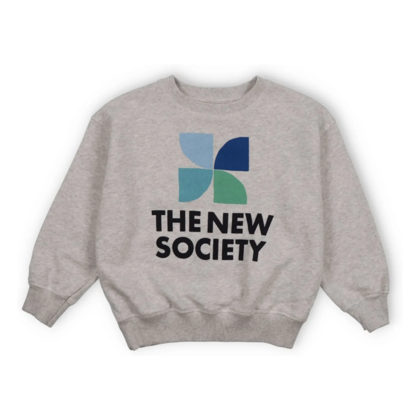 The New Society Heather Grey Mykonos Logo Sweater