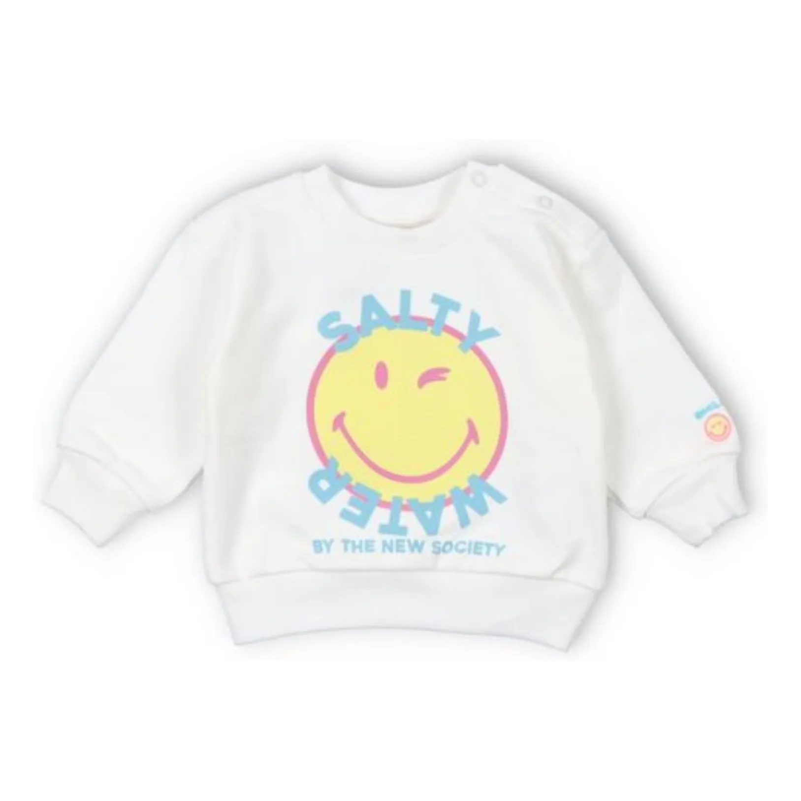 The New Society White Smiley Baby Sweat