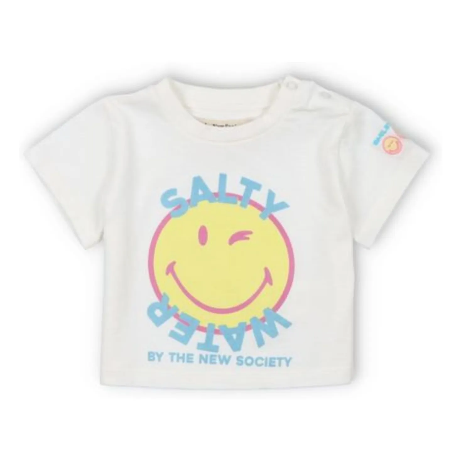 The New Society White Smiley Baby T-Shirt