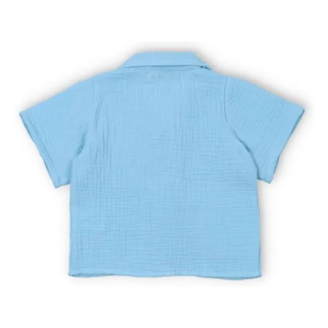 Camisa de gasa de algodón Spyros  | Azul Cielo