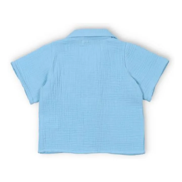 Chemise Spyros Gaze de Coton  | Bleu ciel- Image produit n°1