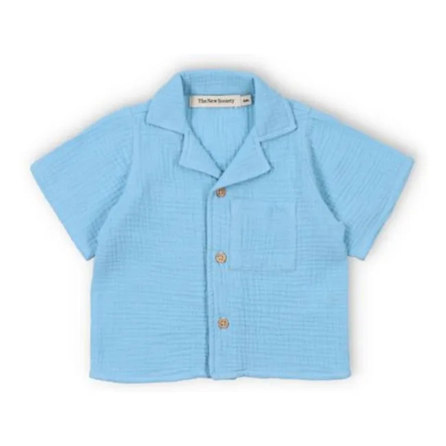 Camisa de gasa de algodón Spyros  | Azul Cielo