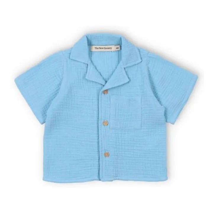 Chemise Spyros Gaze de Coton  | Bleu ciel- Image produit n°0