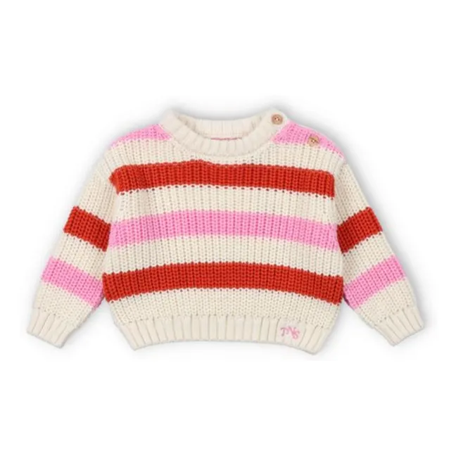 Jersey de rayas de algodón orgánico Leto Baby | Rojo