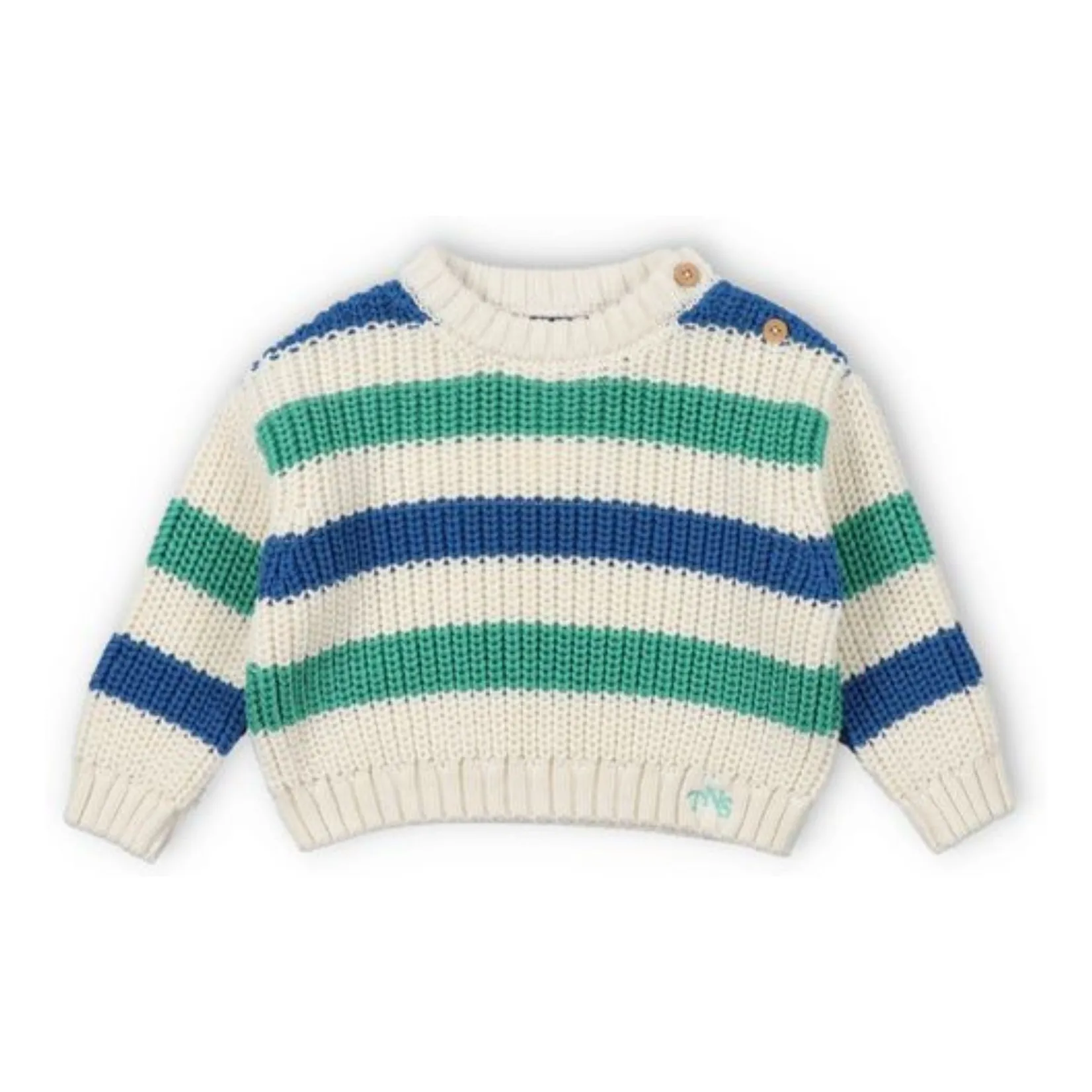 The New Society Navy Blue Leto Baby Stripes Organic Cotton Sweater