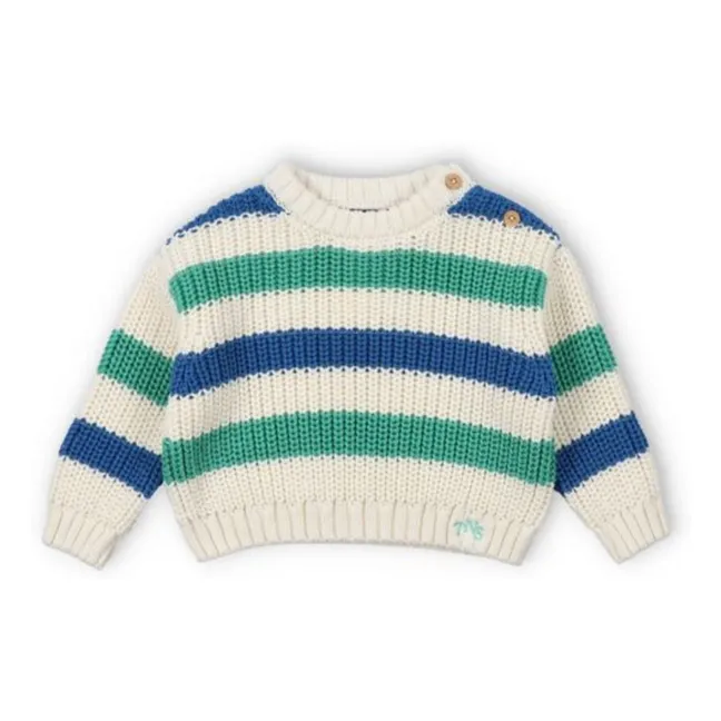 Jersey de rayas de algodón orgánico Leto Baby | Azul Marino