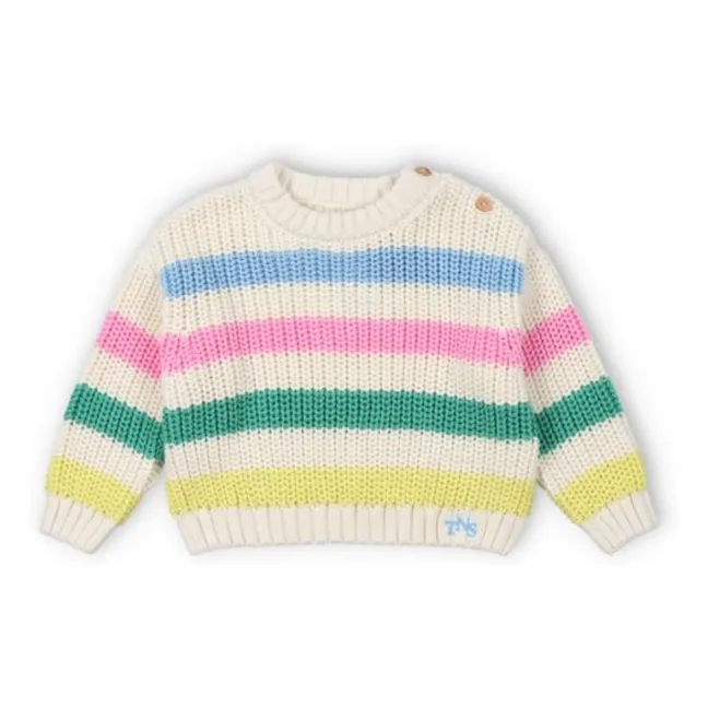 Pullover Streifen Leto Baby Bio-Baumwolle | Seidenfarben