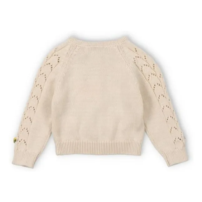 Cardigan Fleurs Canea Coton Bio | Beige