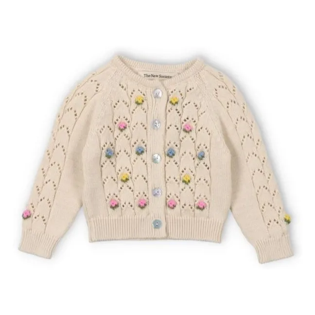 Cardigan Fleurs Canea Coton Bio | Beige