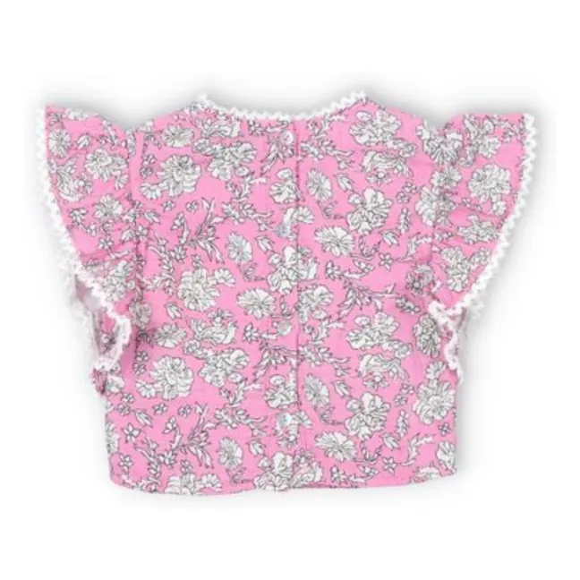Camicetta con fiori a balze Mélina Baby | Rosa