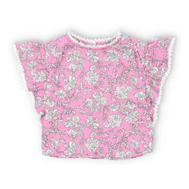 Camicetta con fiori a balze Mélina Baby | Rosa