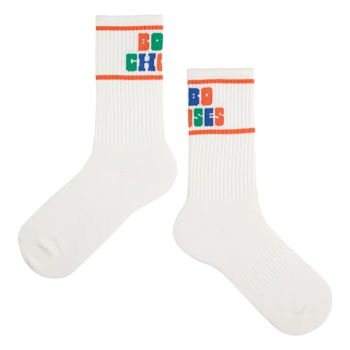 Chaussettes Hautes Bobo Coton Bio | Blanc- Image produit n°0