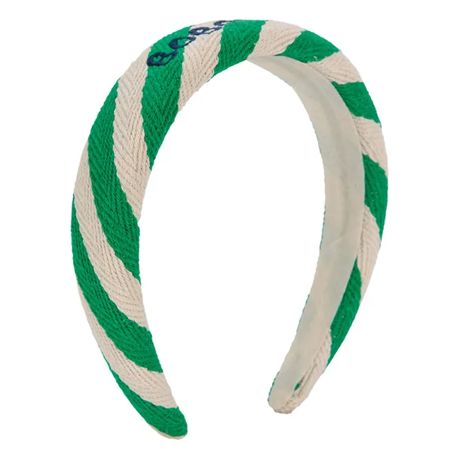 Serre-Tête Rayure Fibres Recyclées | Vert