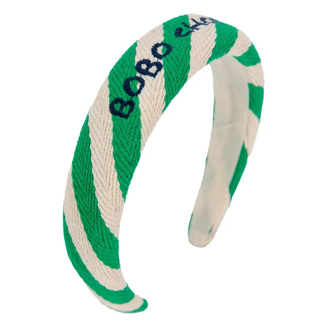 Serre-Tête Rayure Fibres Recyclées | Vert