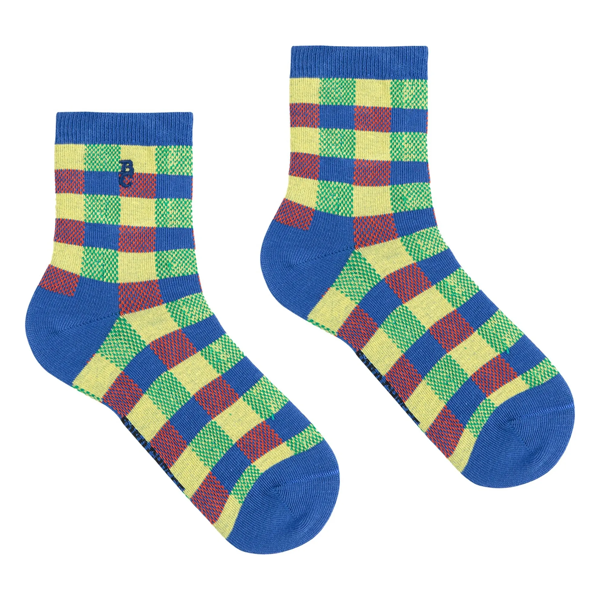 Bobo Choses Blue Organic Cotton Checkered Socks