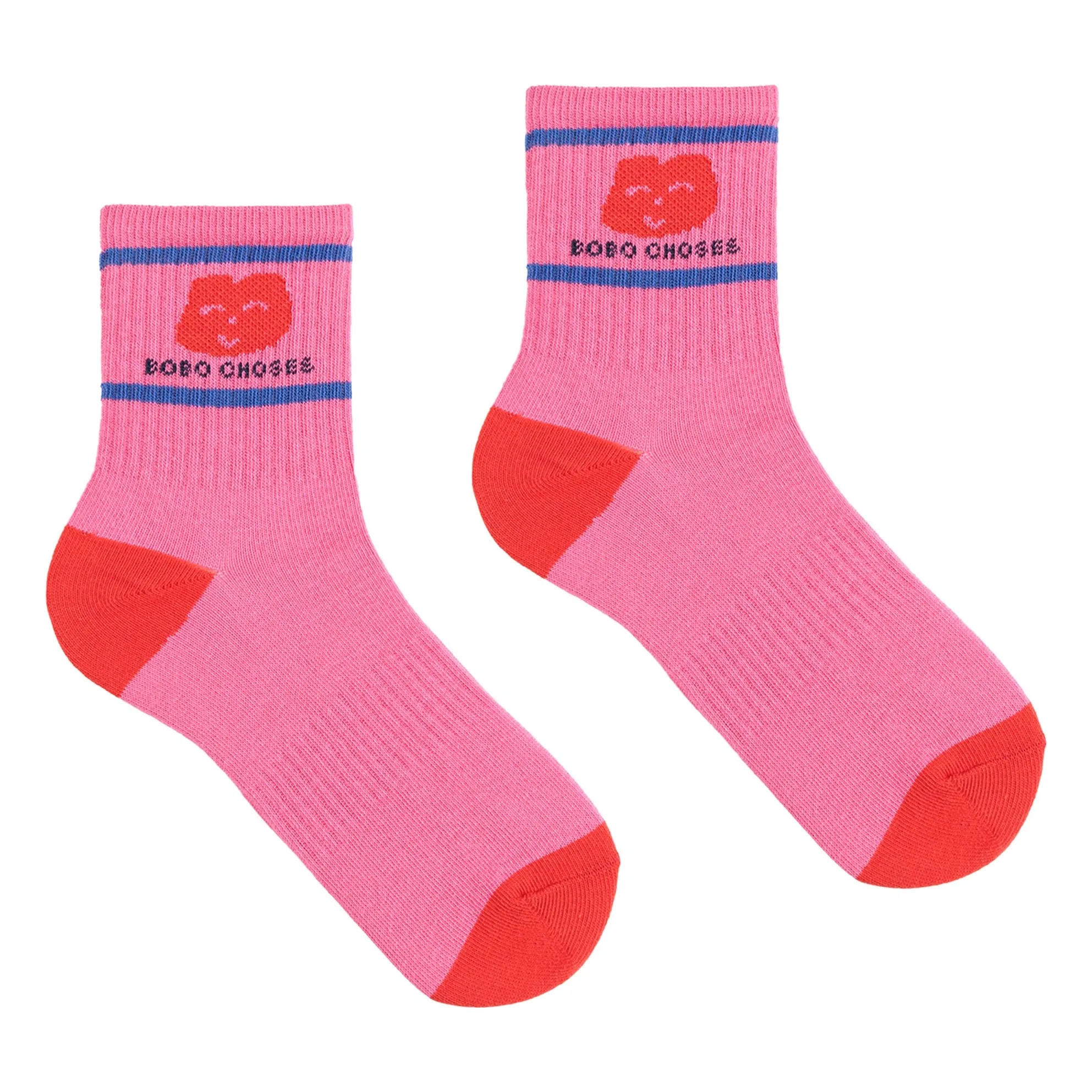 Bobo Choses Fuchsia Organic Cotton Heart Socks