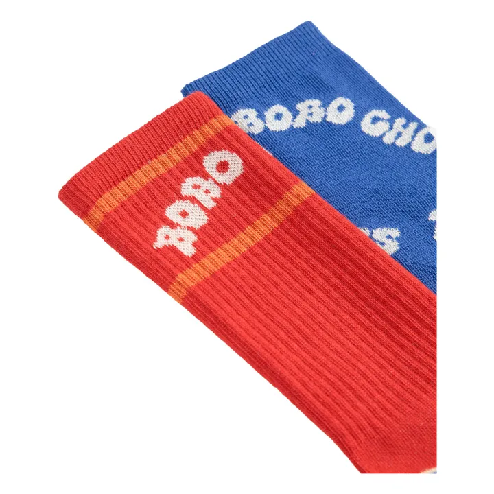 Lot 2 Chaussettes Bobo Coton Bio | Rouge- Image produit n°4