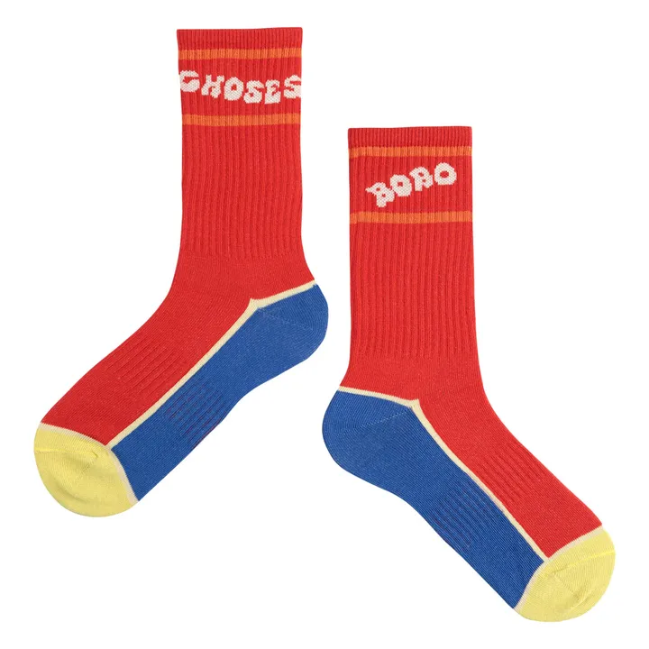 Lot 2 Chaussettes Bobo Coton Bio | Rouge- Image produit n°3