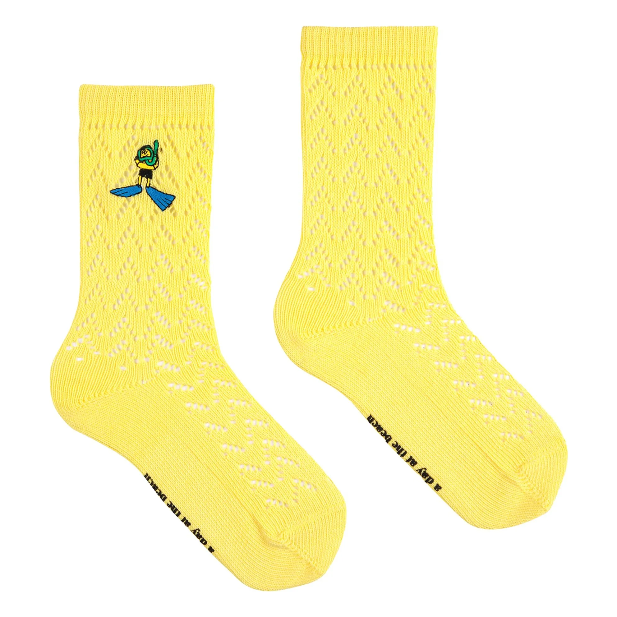 Bobo Choses Yellow Pointelle Organic Cotton Socks