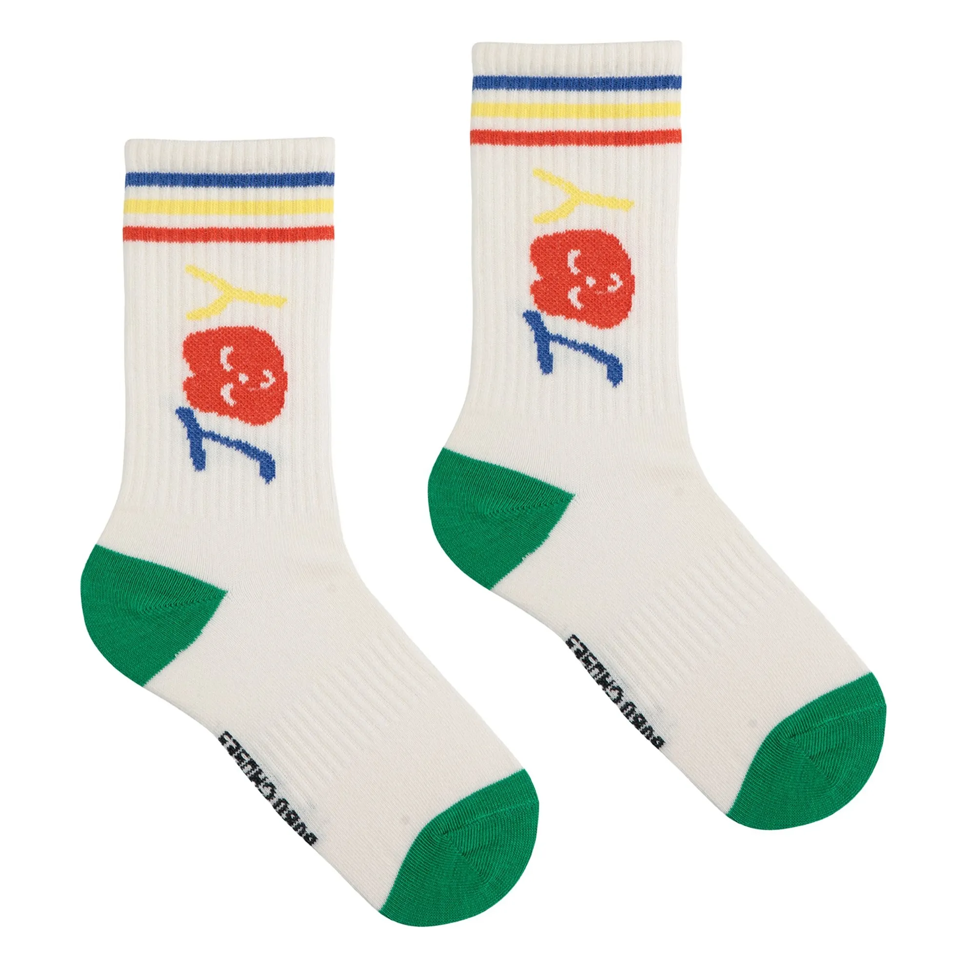 Bobo Choses Ecru Organic Cotton Heart Socks
