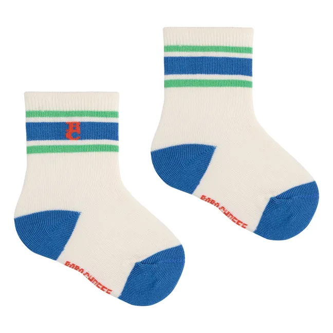 Set of 2 Recycled Fiber Bear Socks | Blue