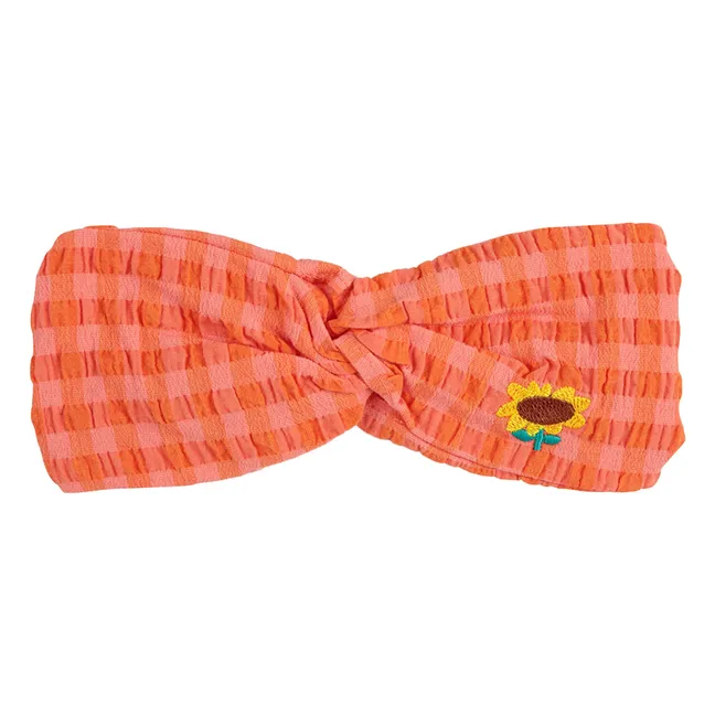 Vichy headband | Coral