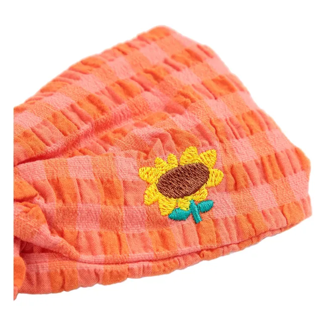 Vichy headband | Coral