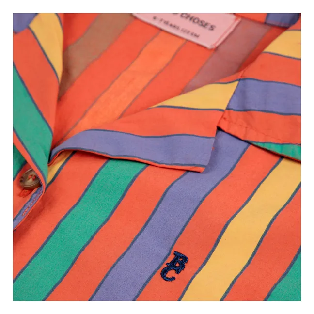 Camicia in cotone biologico a righe | Rosso