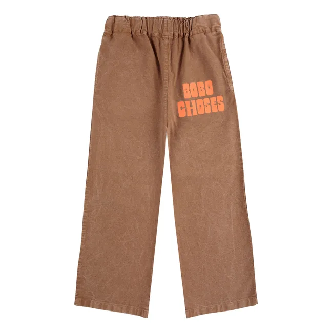 Pantalon Coton Bio et Fibres Recyclées | Brun