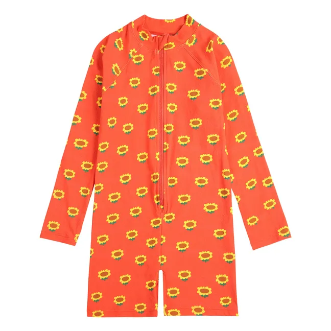 Combinaison de Bain Tournesol Fibres Recyclées | Rouge