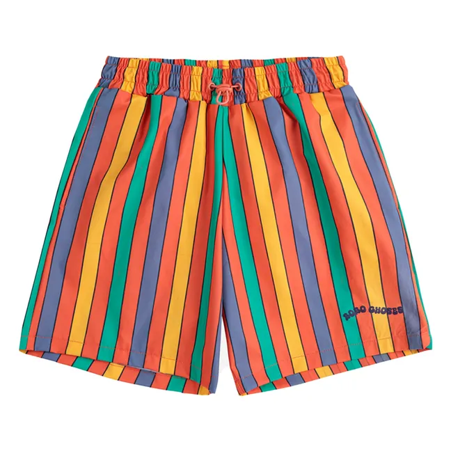 Short de Bain Rayure | Rouge