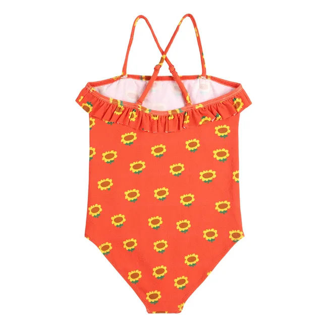 Maillot de Bain Tournesol Fibres Recyclées | Rouge