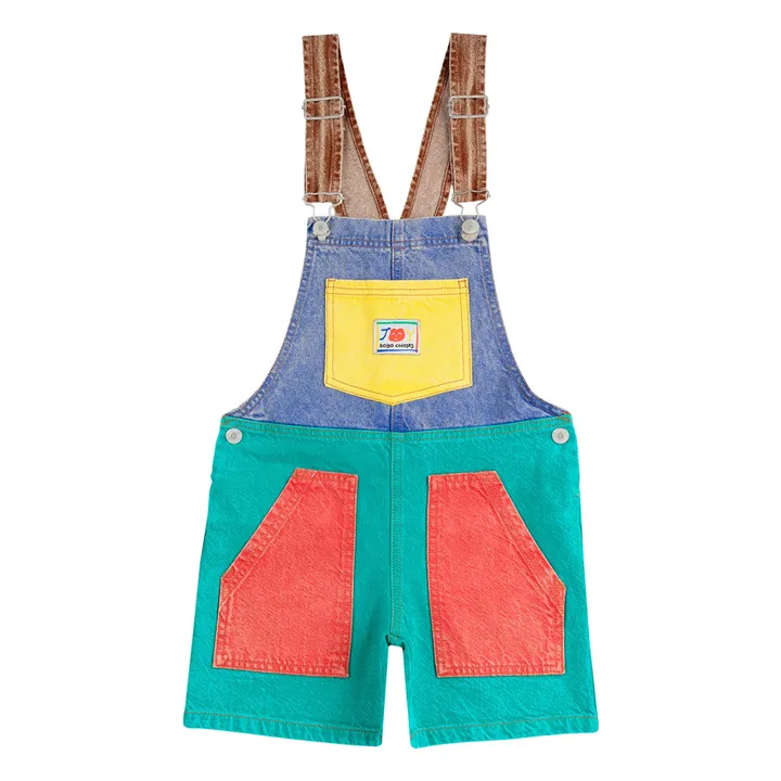 Salopette Colorblock Coton Bio | Turquoise- Image produit n°0