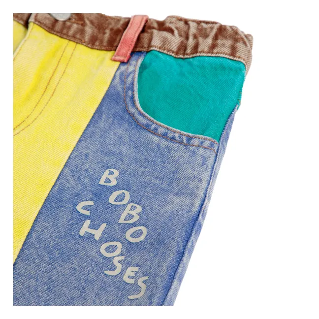 Jeans in cotone organico colorblock | Giallo