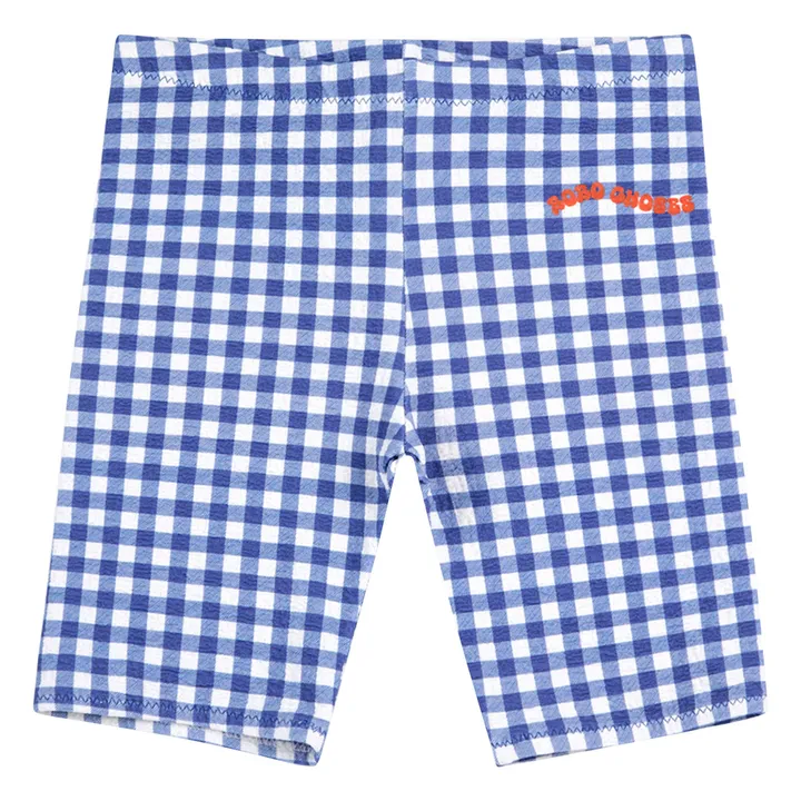 Cycliste Vichy Fibres Recyclées | Bleu marine- Image produit n°0