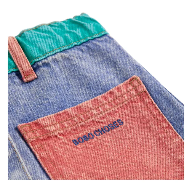 Jupe Colorblock Coton Bio | Bleu